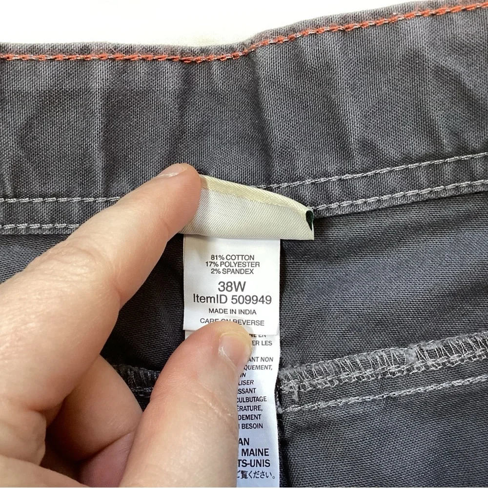 Mens LL‎ Bean Traverse Crag Belted Canvas Hiking Shorts Dark Gray 38.